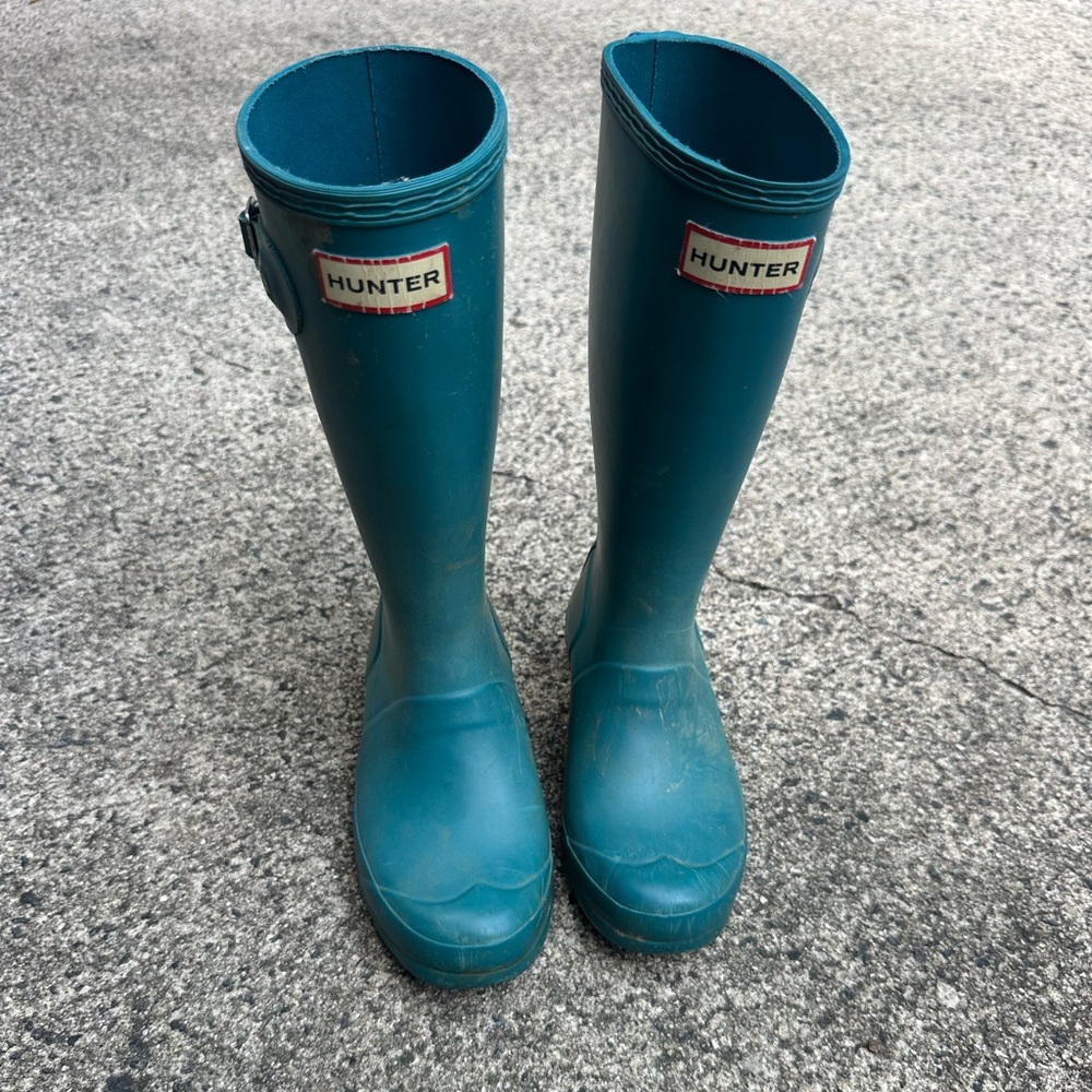 Hunter Blue Rain Boots Big Kid